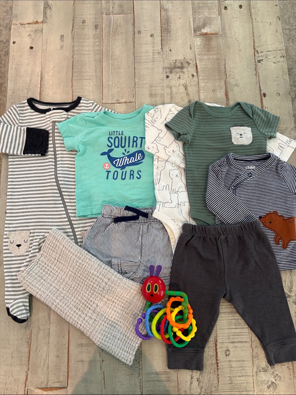 Carter’s 9 Piece 0-3 Months Baby Boys Bundle